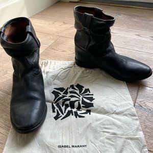 Isabel Marant Black Leather Jenny Boots - size 37